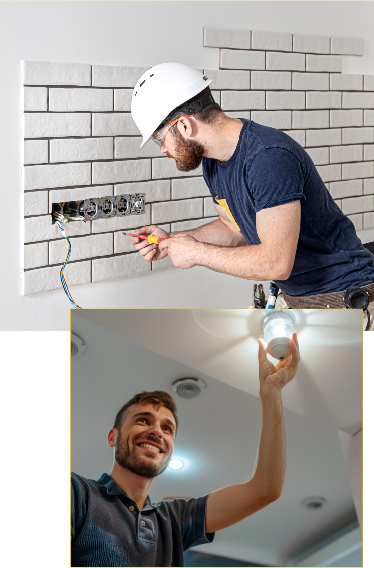 Electricista trabajando