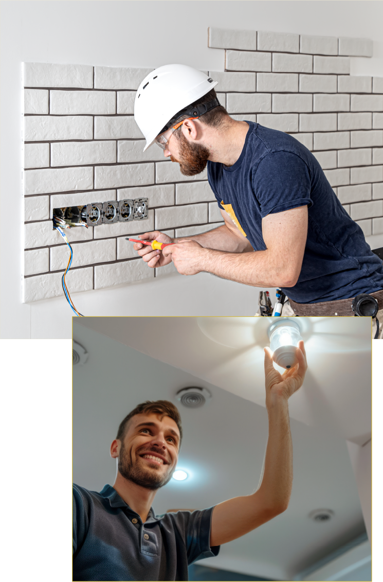 Electricista trabajando